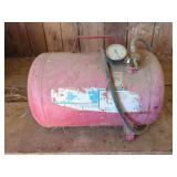 Red Portable Air Tank with Hose and Pressure Gauge