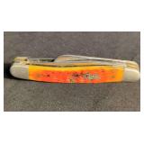 Case XX Pocket Knife with Orange Jigged Bone Handle