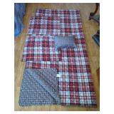 Queen Size Red and White Plaid Comforter Set with Pillow