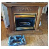 Wooden Mantel Fireplace Surround with Gas Insert Component