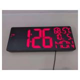 Xflyee Large Digital LED Wall Clock with Temperature and Humidity Display