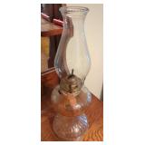 Clear Glass Oil Lamp with Burner and Chimney