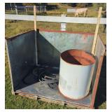 Metal Industrial Storage Bin and Pallet Container with Cordage