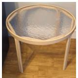Round Glass Top Accent Table with Metal Frame