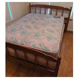 Spindle Style Wooden Bed Frame with Mattress and Box Spring