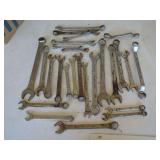 Large Assortment of Combination and Open-End Wrenches