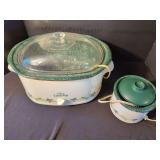 Rival Crock-Pot Stoneware Slow Cooker with Small Warming Pot