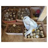 Assorted Glass Mason Jars and Canning Lids