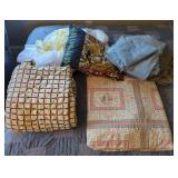 Assorted Bedding Lot with Quilts, Sheets, and Decorative Pillow