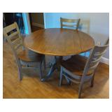 Drop-Leaf Dining Table and 4 Ladder-Back Chairs Set