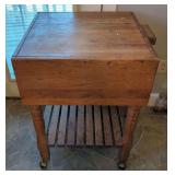 Wooden Butcher Block Island Cart