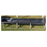 Black Plastic Livestock Trough on Galvanized Metal Stand