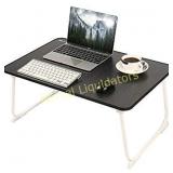 Soges Adjustable Overbed Mobile Table 23.6 Portable Laptop Computer Stand Desk Cart Tray Black 05-1-60B-CA