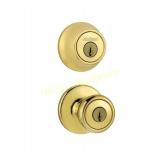Kwikset Tylo Polished Brass Entry Door Knob and