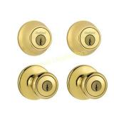 KwiksetTylo Polished Brass Exterior Entry Door