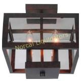 Hampton Bay 4-light Oxide Brass Semi-flush Mount,