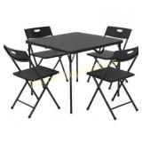 Cosco 5-Piece Black Fold-in-Half Table and Chair