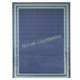 Hampton Bay Border Aqua Navy 7 ft. 5 in. x 10 ft.