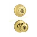 Kwikset Tylo Polished Brass Entry Door Knob and