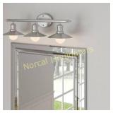 Bathroom 3-Light Nickel Rubbed Retro Vanity Light