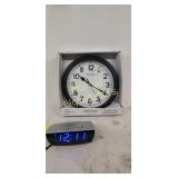 *Digital alarm clock and 9" wall clock. Both