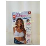 DREAM BRA  BY GENIE COLOR WHITE size LARGE new