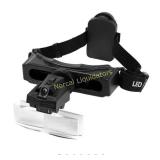 Illuminated Multi-Power Head Magnifier and Loupe