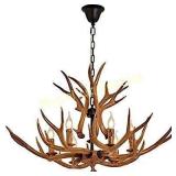 Retail$219  New Resin Antler Chandelier, Deer
