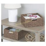 mDesign Natural Woven Seagrass Closet Storage