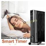 TRUSTECH Heater, Oil-Filled Radiator with Remote