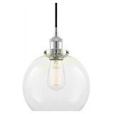 8" Modern Industrial Pendant Light + Clear Glass