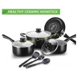 COOKER KING Ceramic Pots and Pans Set, Scratch
