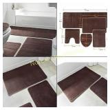 Nt-shop- Bathroom Rug Mat, 5-piece Set Memory