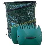 Garden Leaf Grabber Scoop & 30 Gallon Bag. Clean