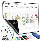 Weekly Dry Erase Board Magnetic Calendar | 13" x