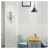 Akea Vintage White Brick Wallpaper Roll, Flat
