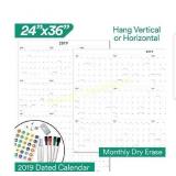 2019 Dry Erase Wall Calendar - Yearly Dry Erase