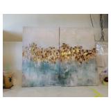 **2 piece stretched canvas art 16"x26" **like new
