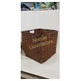 Foldable Storage Basket with Iron Wire Frame,