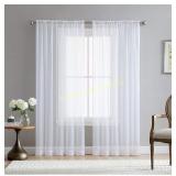 HLC.ME White 108"inch x 84" inch Sheer Curtains