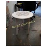 White wooden carved antique table white