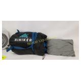 Hihiker sleeping bag with pillow, blue and gray