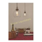 8" Modern Industrial Pendant Light + Clear Glass