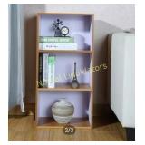HOME BI 3-Tier Bookcase Cabinet Book Shelf walnut