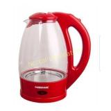 Farberware Glass 1.7 Liter 360 Degree Red Kettle