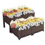Elevated Plastic Raised Garden Bed Planter Kit