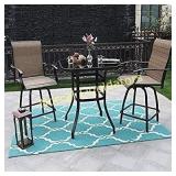 289.00 PHI VILLA Patio 3 PC Swivel Bar Sets