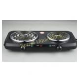**Mainstays Double Burner, Black
**Used