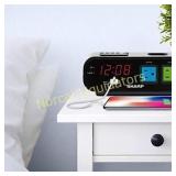 Sharp Digital Alarm Clock with 2X Power Outlets