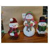 SNOW BIRDS AND SNOWMAN SNOWMAN ABOUT 10 IN TALL